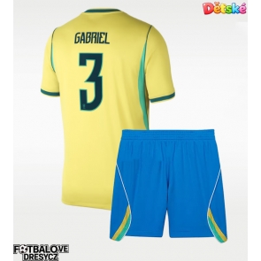 Brazílie Gabriel Magalhaes #3 Dětské Domácí dres komplet MS 2026 Krátký Rukáv (+ trenýrky)